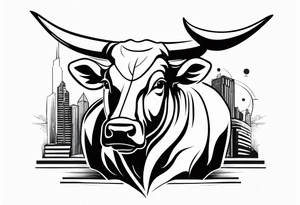 wallstreet bull with balls tattoo idea