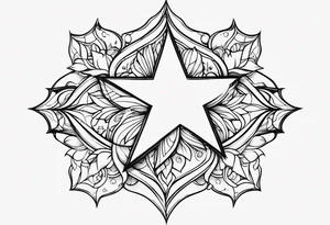 cute star fineline tattoo sketch for girls tattoo idea