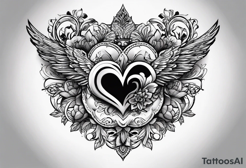 M and S with heart tattoo idea