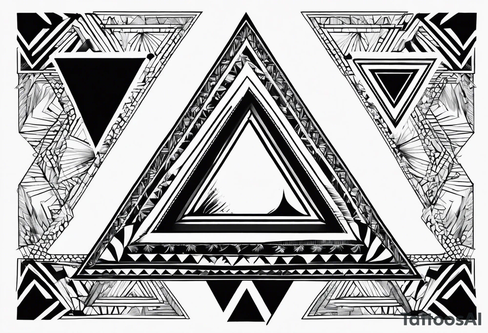 triangle illusion tattoo idea