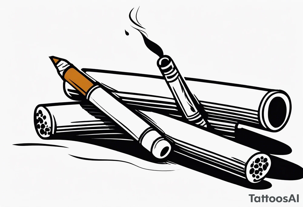 Simple cigarette tattoo idea | TattoosAI