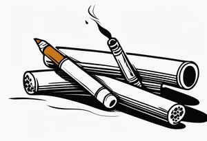 Simple cigarette tattoo idea