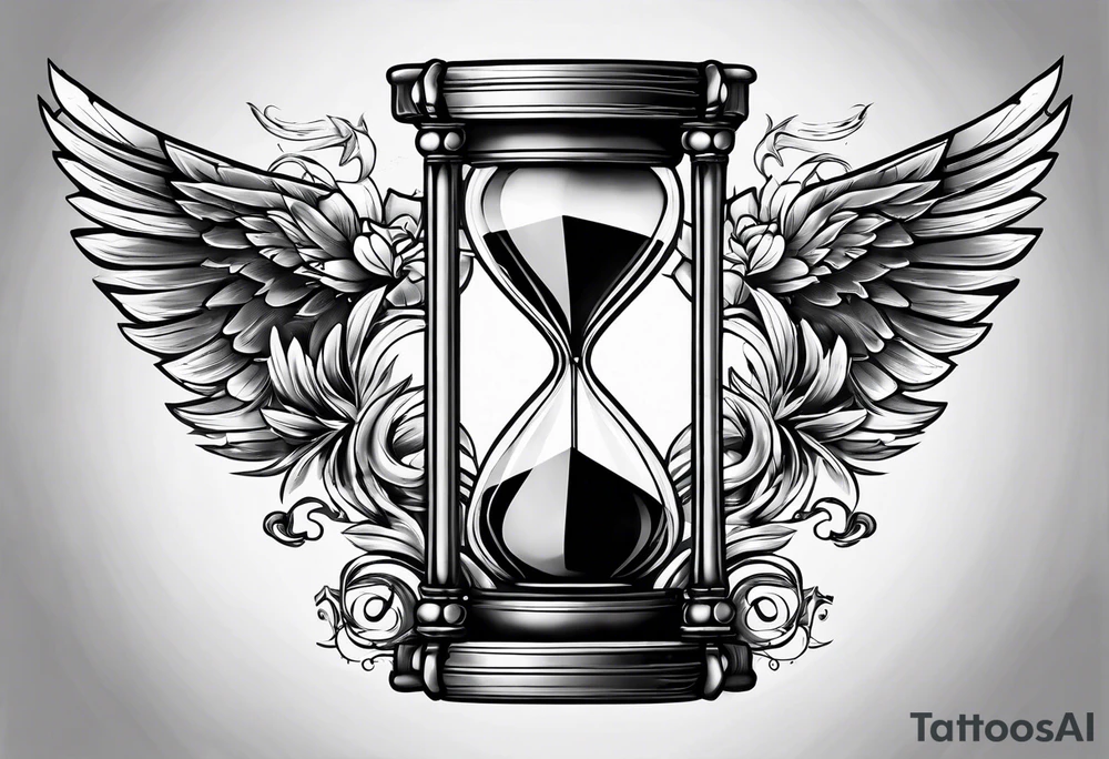 hourglass with wing carpe diem for men tattoo idea