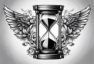 hourglass with wing carpe diem for men tattoo idea