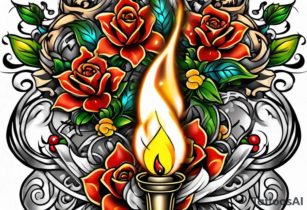 Old school torch tattoo idea