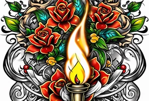Old school torch tattoo idea