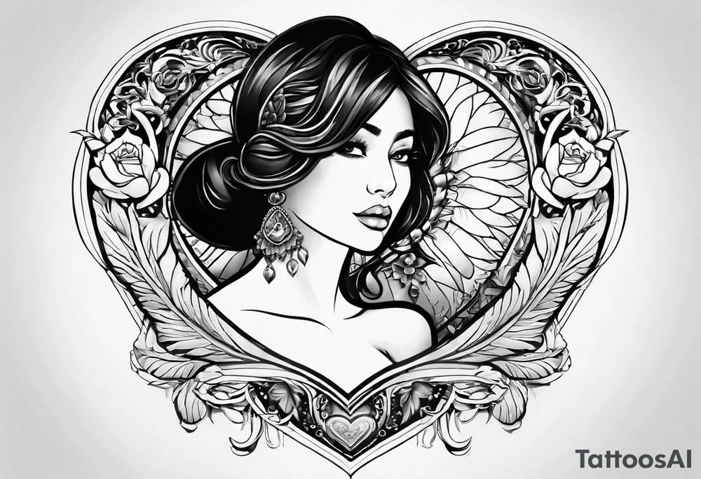 The word Mia in a heart tattoo idea