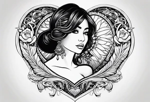 The word Mia in a heart tattoo idea