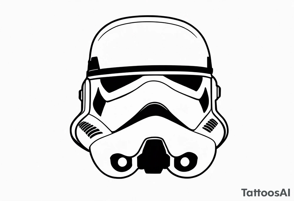 Line work storm trooper helmet facing right tattoo idea