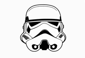 Line work storm trooper helmet facing right tattoo idea