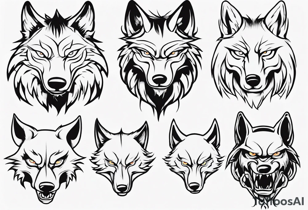 wolf head tattoo idea