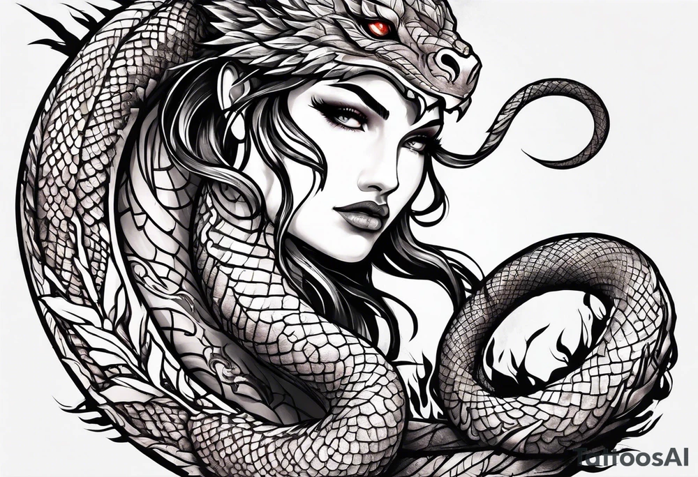 a Sleeve tattoo the World Serpent, as depicted in God of War. on the arm tattoo idea