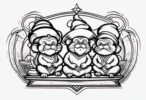 3 wise monekys tattoo idea