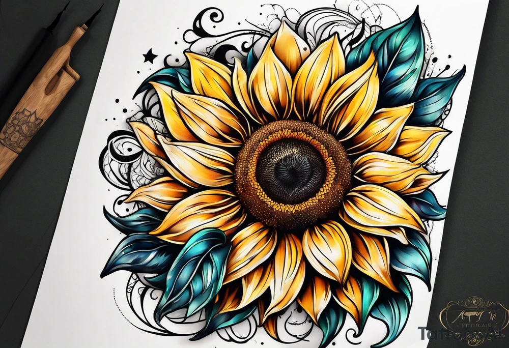 Sunflower tattoo idea