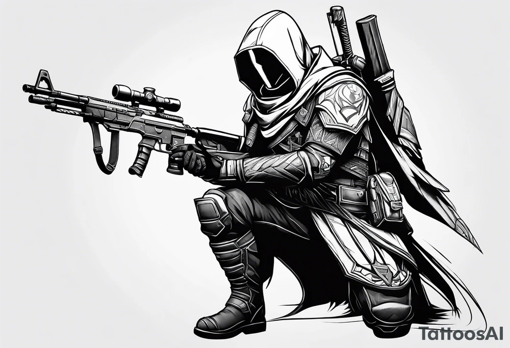 destiny 2 hunter on 1 knee tattoo idea