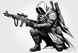 destiny 2 hunter on 1 knee tattoo idea