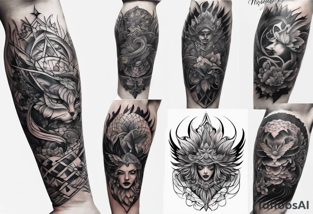 shadows of many people tattoo idea