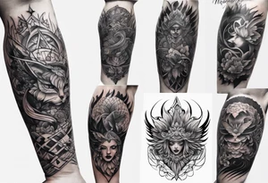 shadows of many people tattoo idea