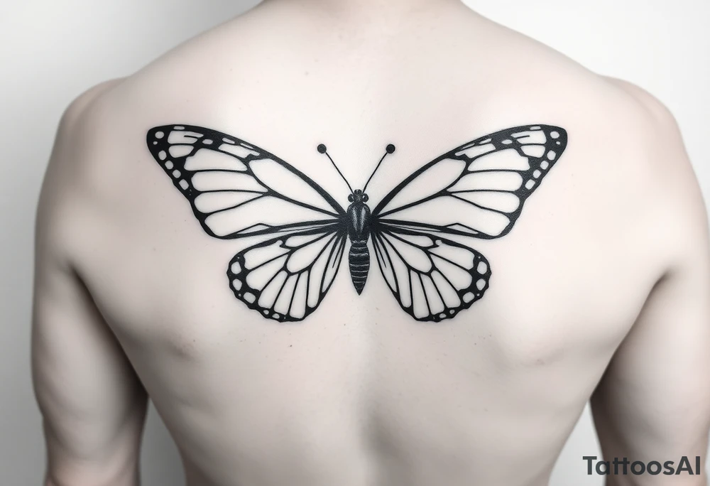 I want a photo that represents my daughter. Something like an architectural butterfly, minimalist. The tattoo is for a man. tattoo idea