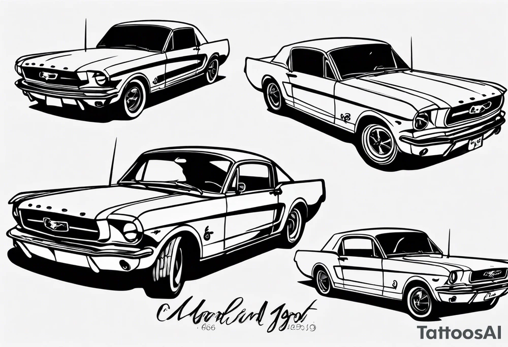 1960 ford mustang tattoo idea