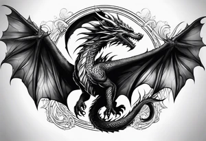 dragon flying tattoo idea