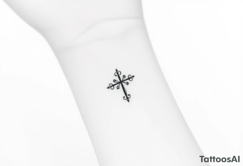 Small cross tattoo idea