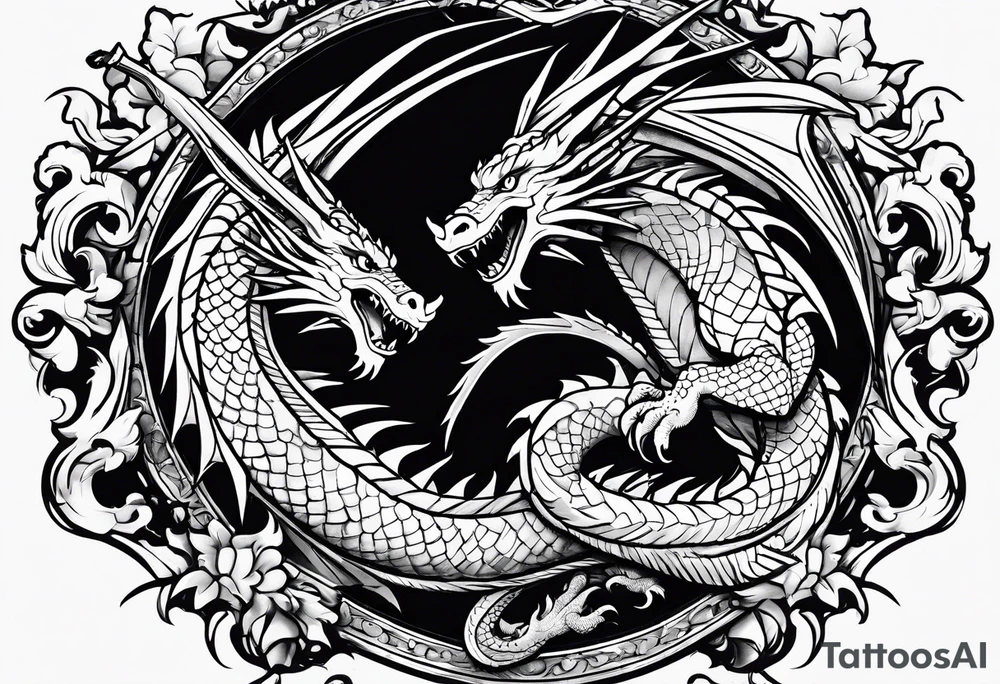 Welsh dragon clutching 3 spears. tattoo idea