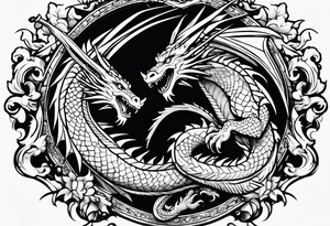 Welsh dragon clutching 3 spears. tattoo idea