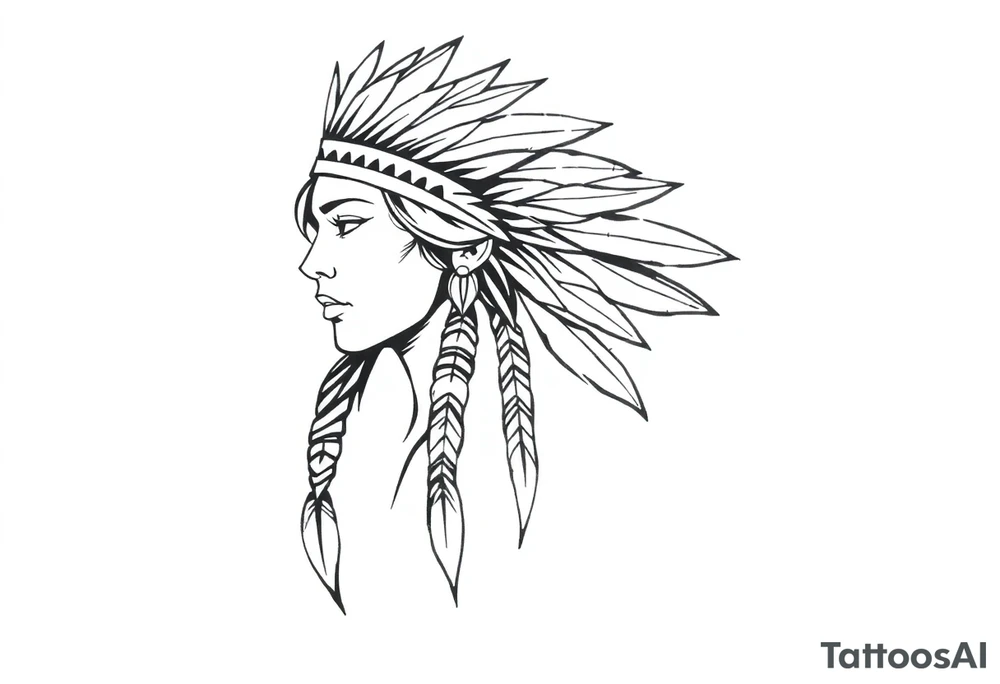 Native American female tattoo idea