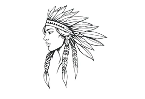 Native American female tattoo idea