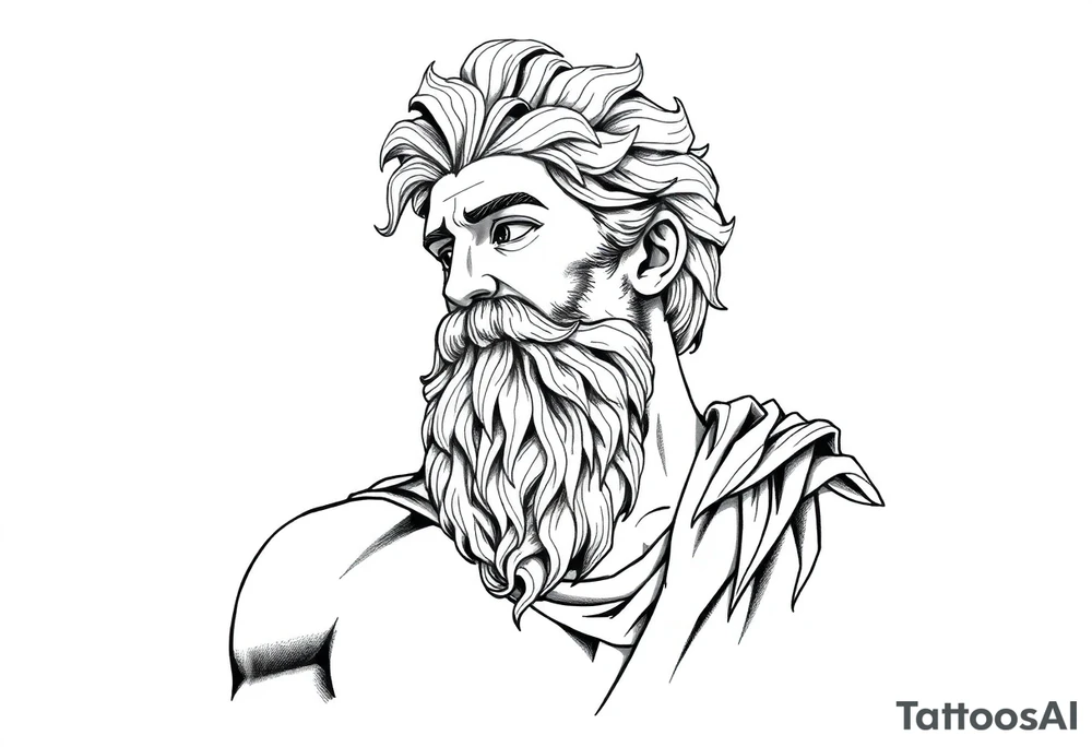 GREEK GOD LOOKING OVER HIS EMPIRE tattoo idea