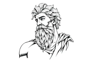 GREEK GOD LOOKING OVER HIS EMPIRE tattoo idea