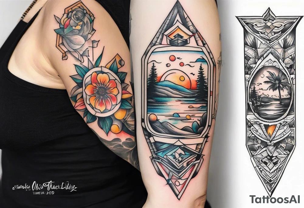 tattoo for full sleeve, old school style tattoo idea