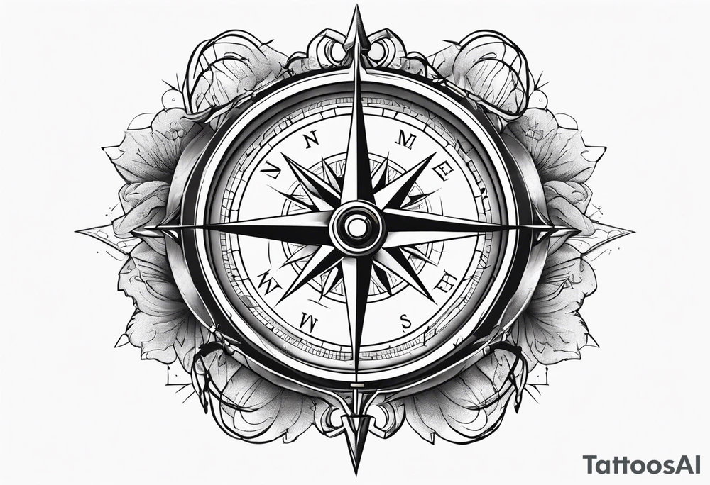 compass with broken chain for inner forearm tattoo idea