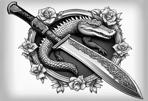 Dagger with an alligator tattoo idea