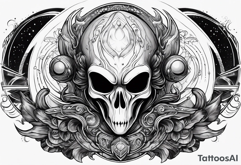 Alien space filler tattoo idea