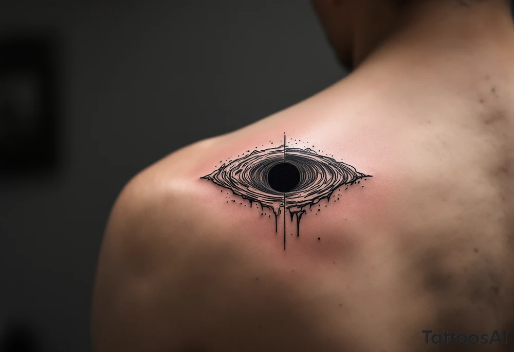 2 different worlds on both sides of a black hole tattoo idea