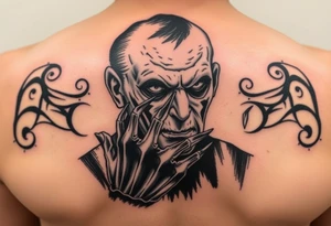 Freddy Krueger portrait showing his claw tattoo idea