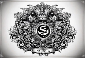 sanguis et vulnera coat of arms tattoo idea
