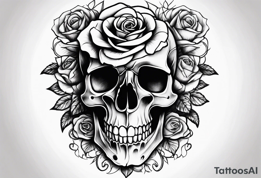 Skull Rose tattoo idea