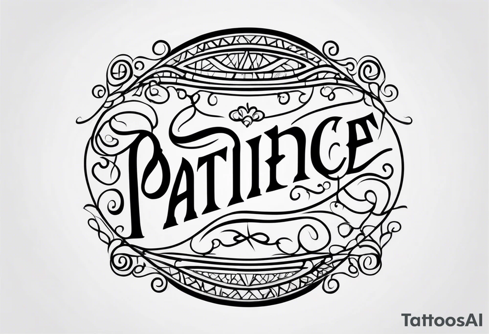 a small tattoo that says patience in cursive writing tattoo idea