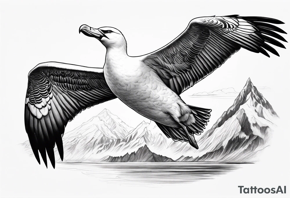 flying giant albatross tattoo idea