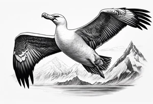 flying giant albatross tattoo idea