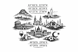 Iceland x3 (sindri, ibv, stjarnan)
Italy x2 (Verona, Sassuolo)
Spain (Logrono) 
Turkey x2 (Fenerbahce, Besiktas)
Hungary (Fradi)
France (Bordeaux) Something small that contains these countries or clubs no logos maybe coordinates tattoo idea