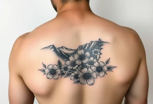 Flowers in the great smoky mountains view tattoo idea