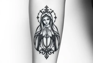 Russian orthodox virgin mary crossing arms tattoo idea