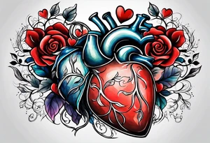 Heart with click in middle hands on 8 and 5 tattoo idea