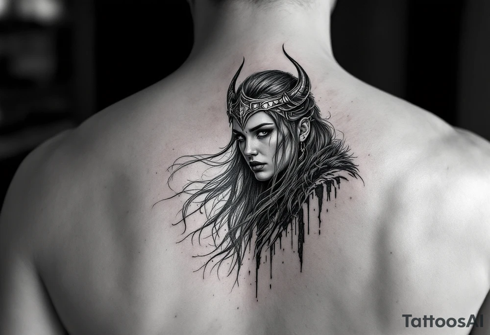 Female viking tattoo idea