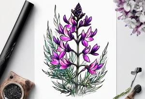 ocean lupine fireweed tattoo idea