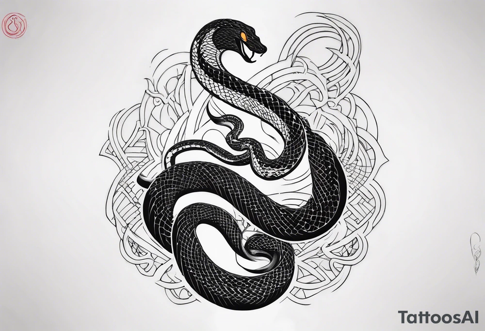 snake of inter club of footbool in my leg tattoo idea